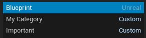 Blueprint now appears above My Category and Important in the Categories list