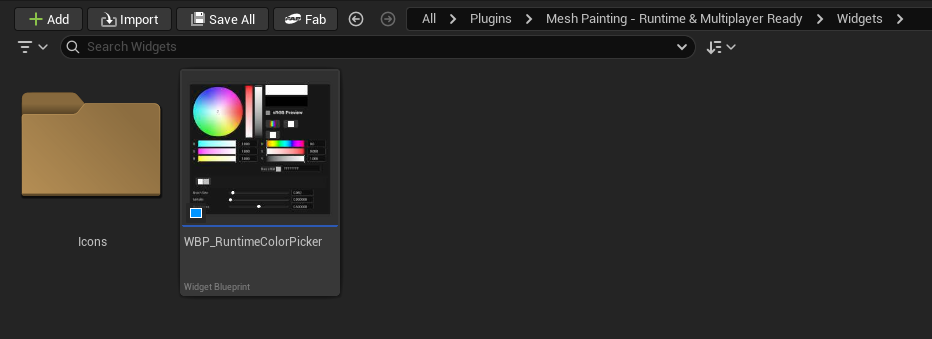 Default WBP_RuntimeColorPicker asset