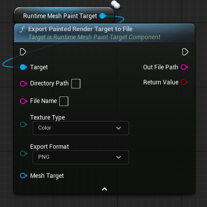 Export Painted Render Target to File Blueprint node