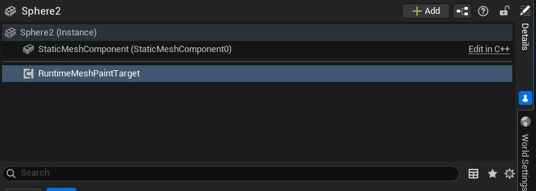 RuntimeMeshPaintTargetComponent added to an actor