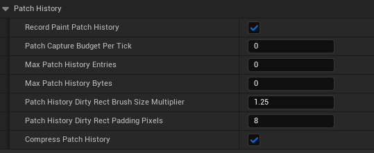 Patch History settings