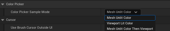 Color Picker Sample Mode setting
