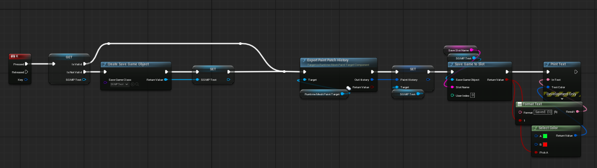 Blueprint save workflow using Export Paint Patch History