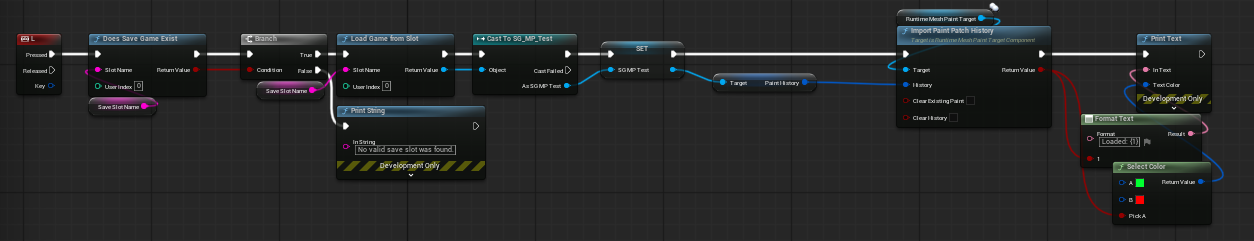 Blueprint load workflow using Import Paint Patch History